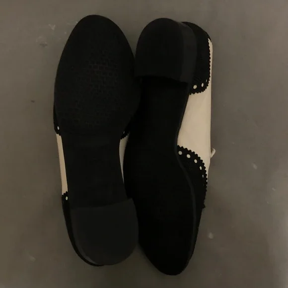 Stuart Weitzman Black and White Oxford Loafers - Picture 3 of 5